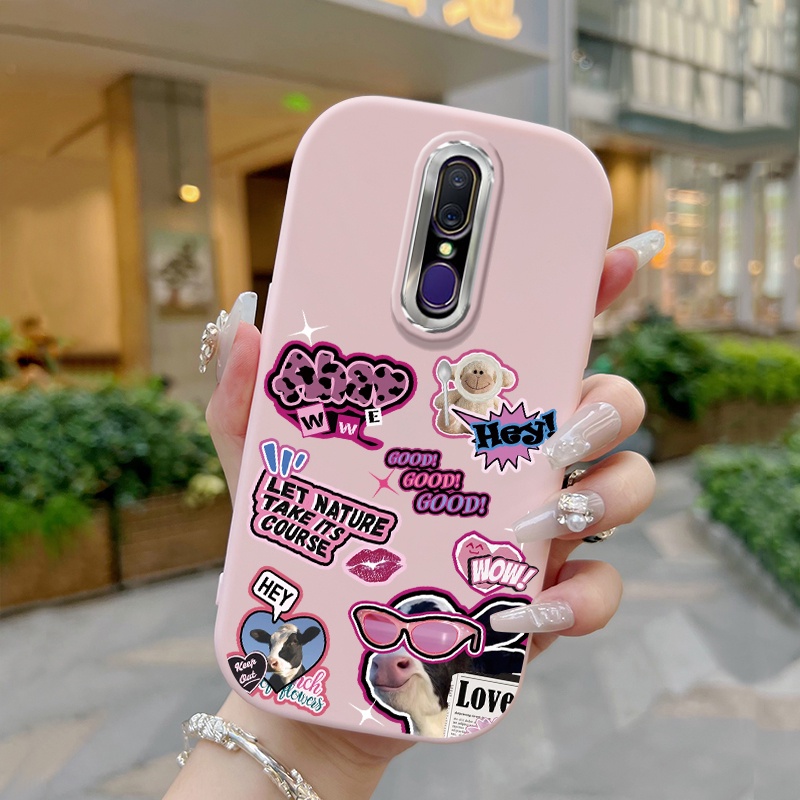 Casing Hp Untuk OPPO F11 F11 Pro A9 2019 A9x F9 F9 Pro A7x Realme 2 Pro U1 Case Casing HP pola sapi 