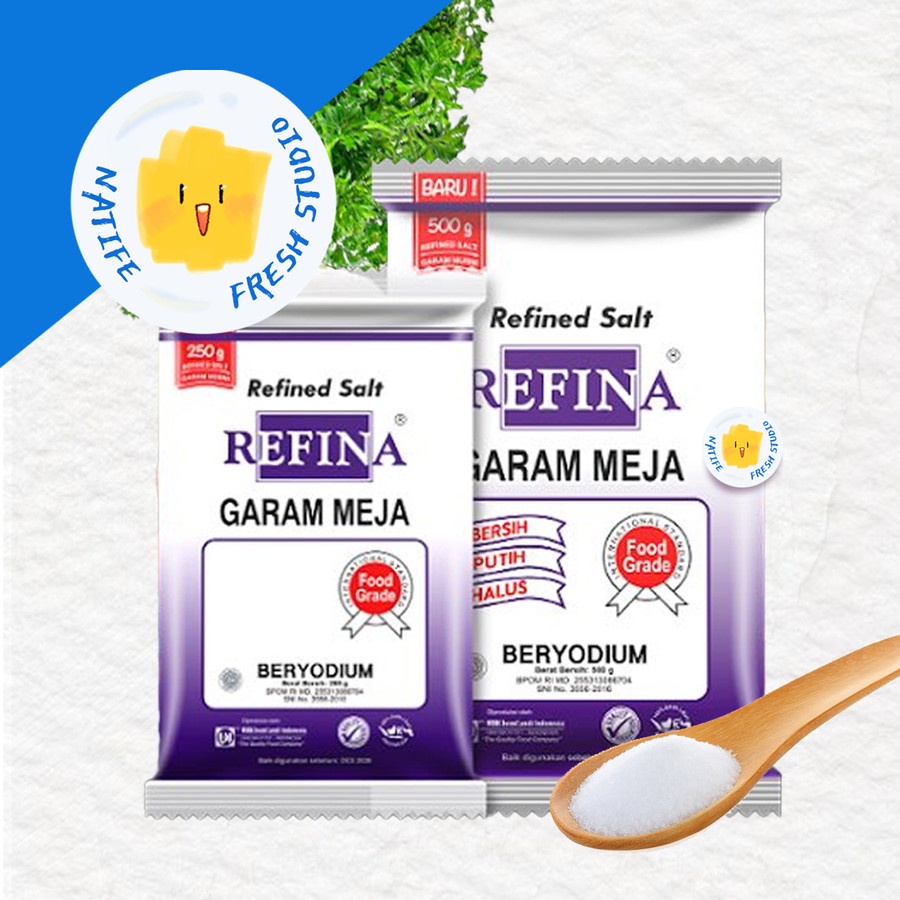 

GARAM Refina 250 500 gr | Garam Masak Meja Halus Beryodium Cooking Fine Table Salt - 250 gram