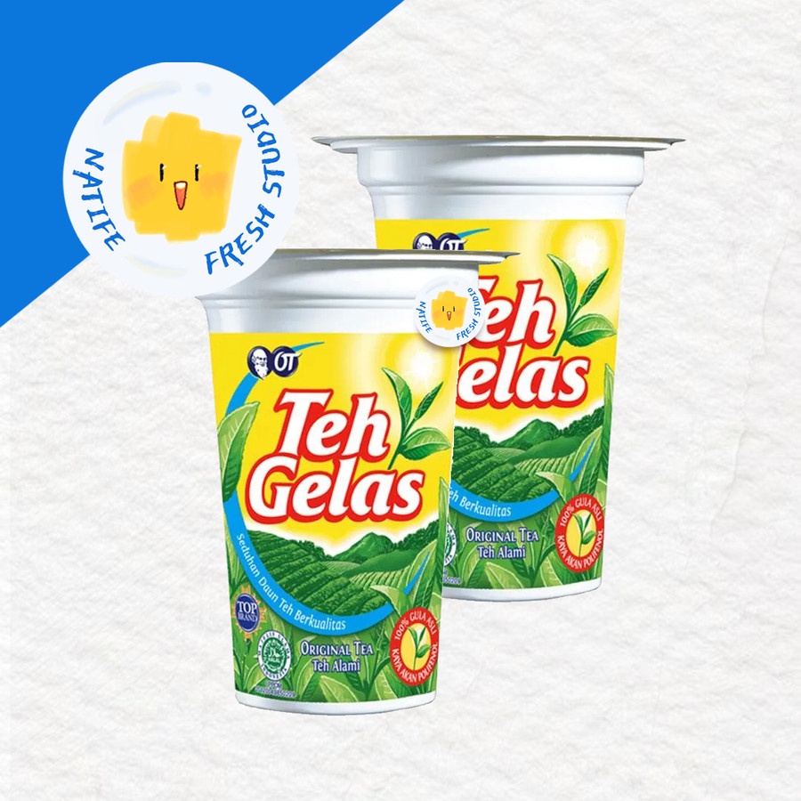 

TEH GELAS CUP 160 ml 1pc | Minuman Teh Alami Tea in Glass Cup per biji gelas box 160ml