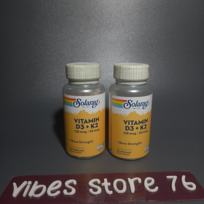 SOLARAY Vitamin D3 + K2, D & K Vitamins for Calcium Absorption