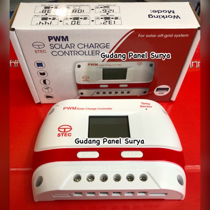 TERBARU Solar Charge Controller 10A scc 10a SCC STEC 10 a 12/24V PWM Display
