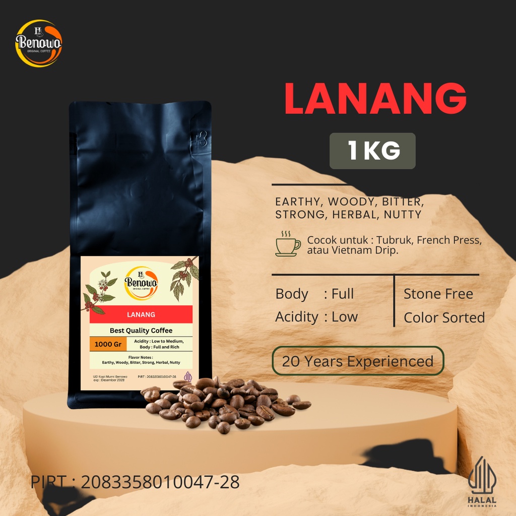 

Kopi Benowo | Kopi Bubuk Lanang 100% Murni | 1000 Gram
