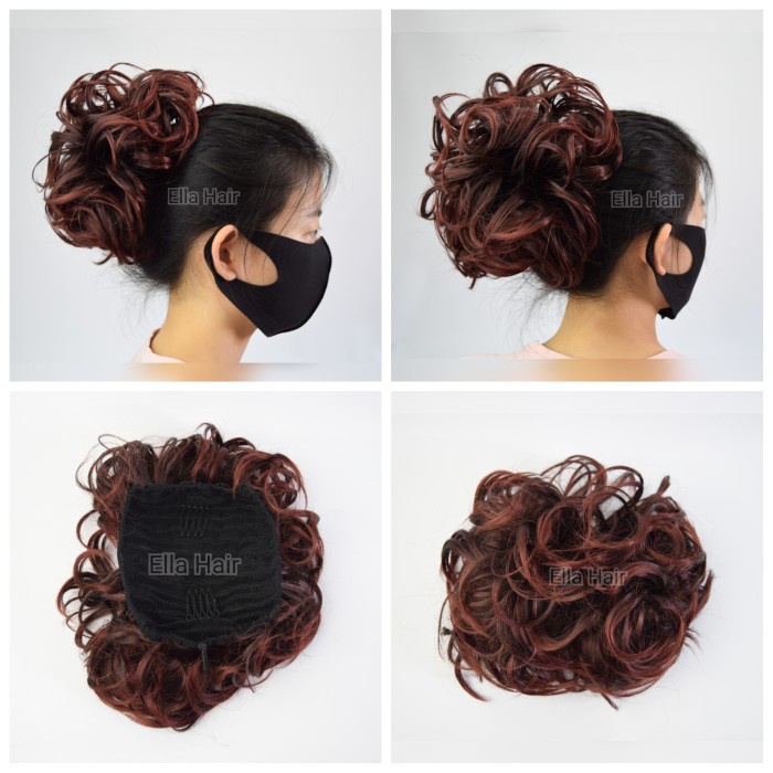 Sanggul pesta sanggul modern cepol korea SG93535 Maroon