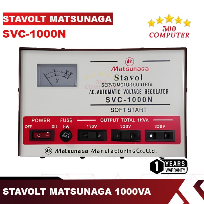 Stavolt SVC 1000W Matsunaga / Stabilizer SVC 1000VA MTS / 1000 Watt