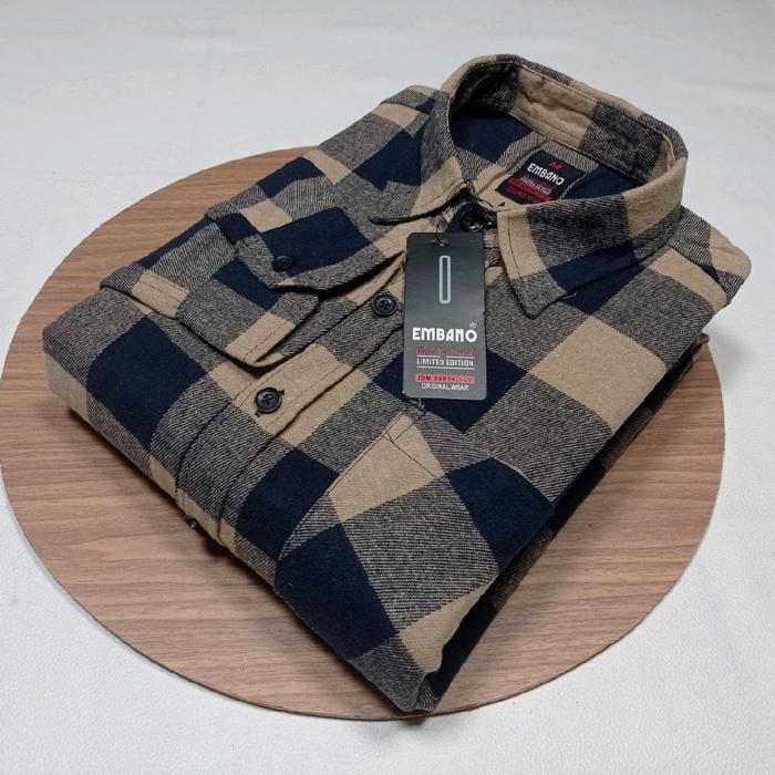Product Laris Kemeja Premium Embano Pria Panjang Kualitas Premium Slim-Fitting Casual Baju Atasan
