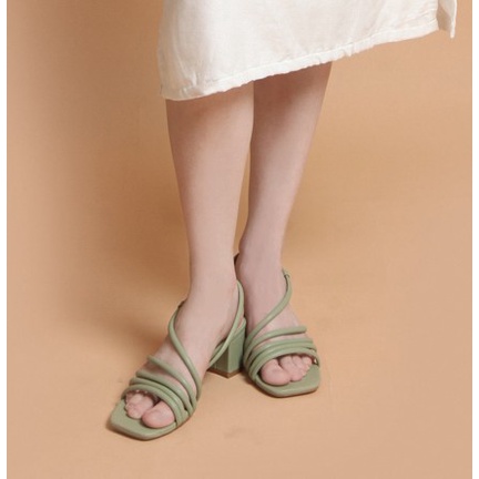 KODE B NCY Shoes Sepatu Wanita FELICIA Slingback Heels 5cm Warna Hijau