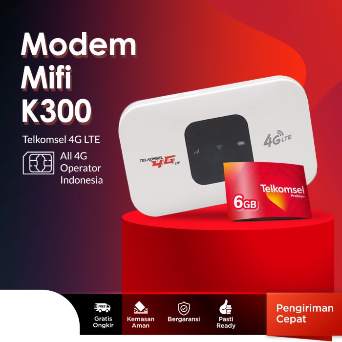 Modem Wifi Telkomsel 4G LTE Unlock All Operator Free Kartu Telkomsel