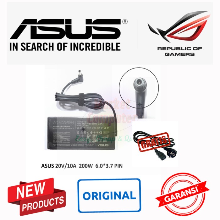 ADAPTOR CHARGER ASUS G713 G713I G713Q G713QC G713QE G713R G713RC GA503