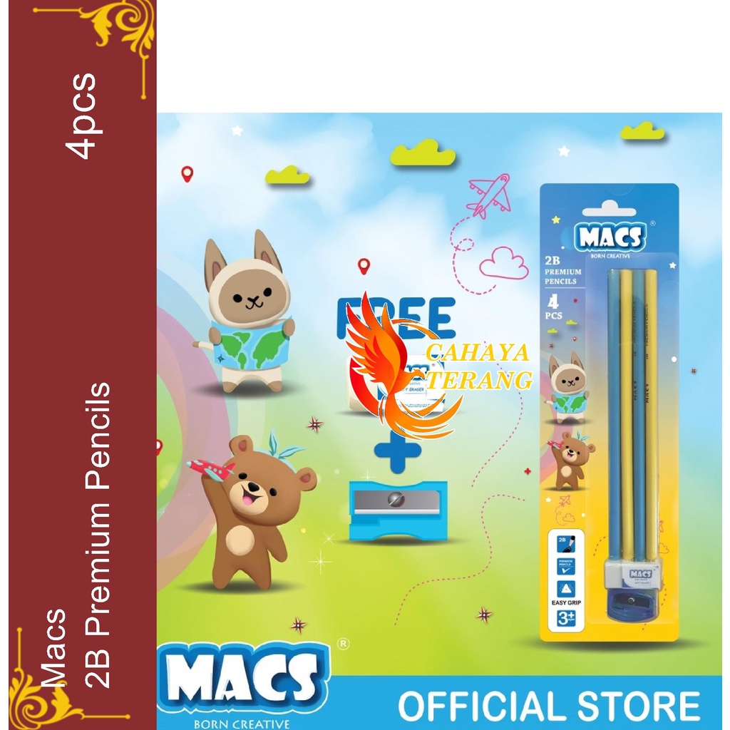 

MACS Pensil 2B Premium Segitiga isi 4 Macs Premium Pencils 4 pcs Promo