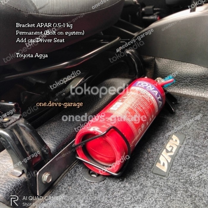 Bracket Dudukan APAR di Kaki Jok Mobil Toyota Agya Daihatsu Ayla
