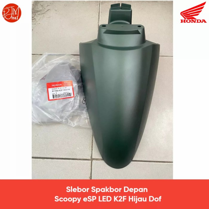 Spakbor Slebor Depan Scoopy Led New K2F 2023 Hijau Doff Ori