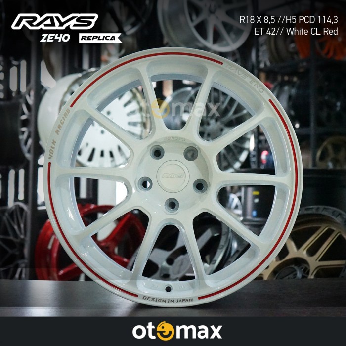 Velg Mobil Rays Ze40 Ring 18 White Clear Redvelg Mobil Rays Ze40 Ring