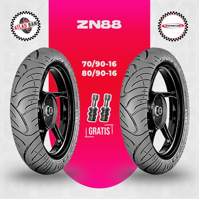 Paket Ban Tubles Motor Skywave Zeneos Zn88 70/90 - 80/90 Ring 16