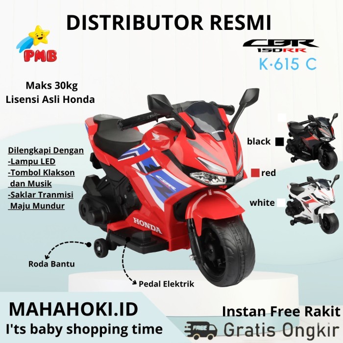 Terlaris- Motoran Aki Anak Pmbtoys Honda Cbr 150 Cc K615C-Distributor Resmi