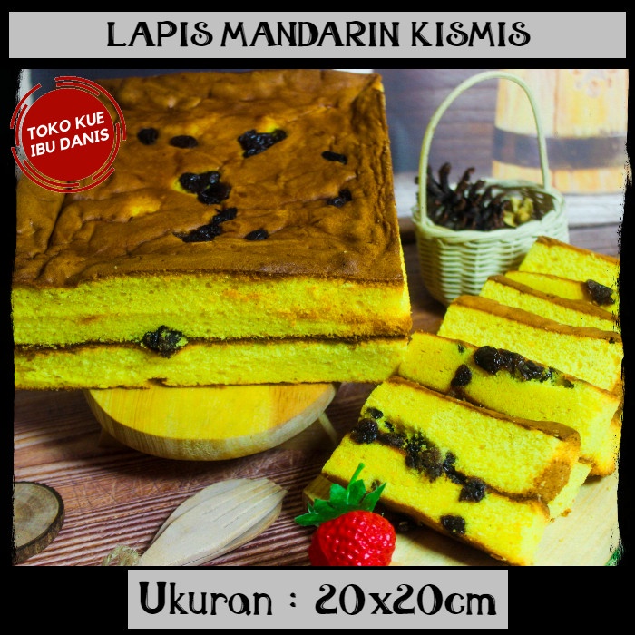 

KUE LAPIS MANDARIN PREMIUM KISMIS 20X20CM KODE 139