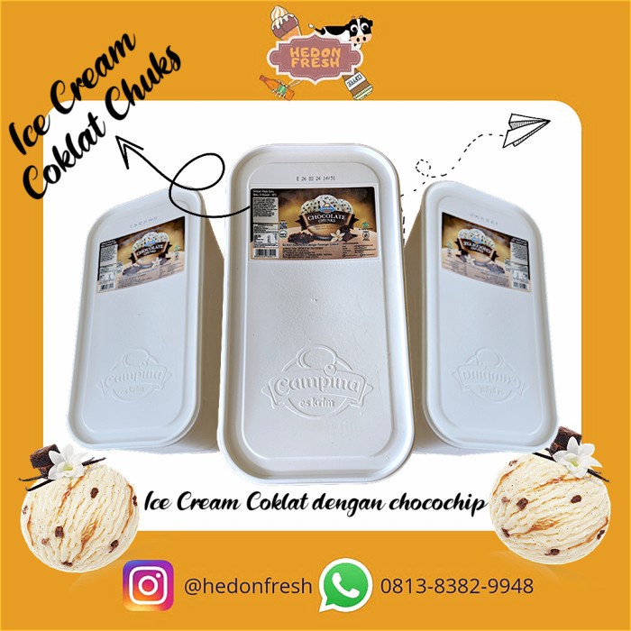 

ICE CREAM CAMPINA COKELAT CHUNKS 5 LITER KODE 535