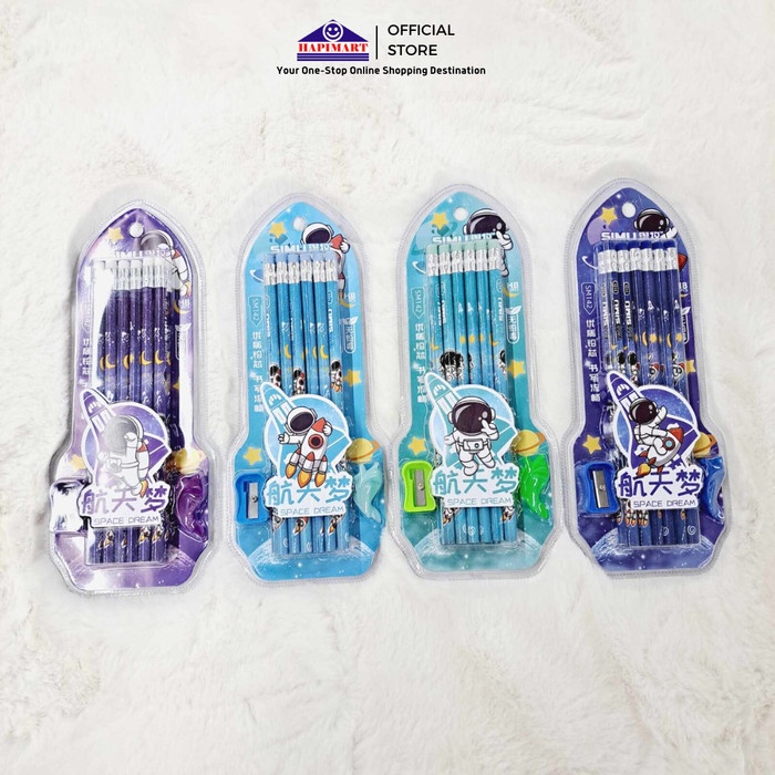 

Set Pensil HB Astronaut Space Travel Alat Tulis Rautan Aksesoris 12Pcs