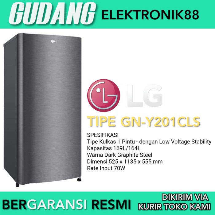 Bisa Grab Lg Kulkas 1 Pintu [164 L] Gn-Inv201Sl - Platinum Silver