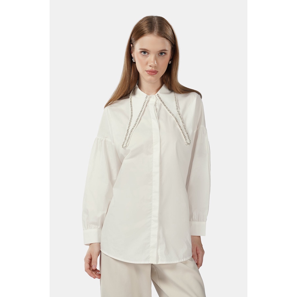 Benang Jarum - Vivienne Beads Shirt - White