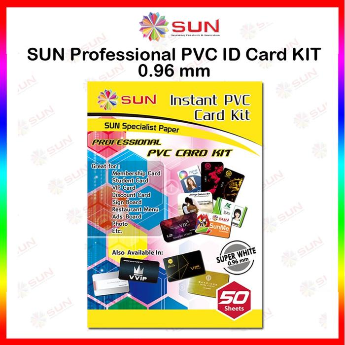 

Kertas PVC ID Card A4 PREMIUM - SUN PVC ID Card Super White 0.76, 0.96 (Isi 50 Lembar = 500 Card) (