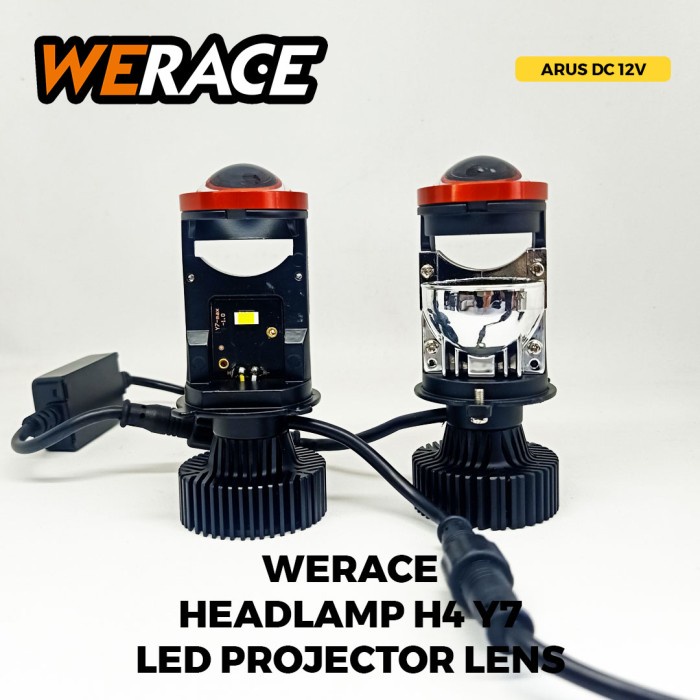 [Werace] Led Headlamp H4 Mini Projector Projie Y7D Y7 Super Bright