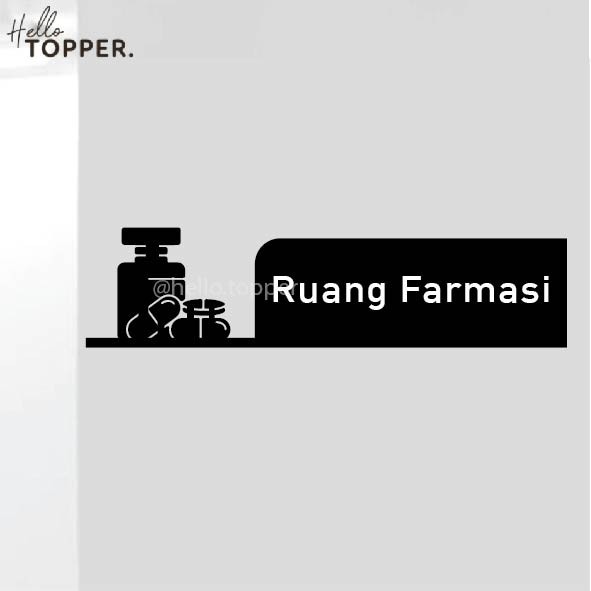 

Sign Akrilik Ruang Farmasi Hollow UV Print Sign Board Kode 811