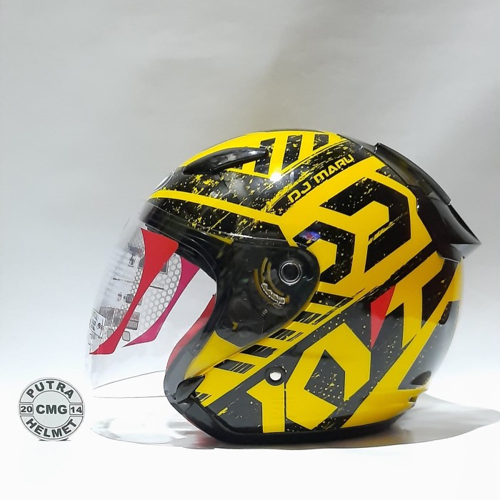 Helm Kyt Dj Maru #16 Crymson Yellow