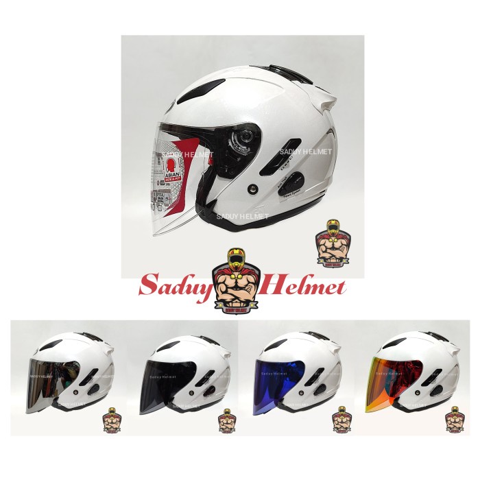 Kyt Galaxy Flat T Solid White - Helm Kyt Galaxy Flat R Polos Putih