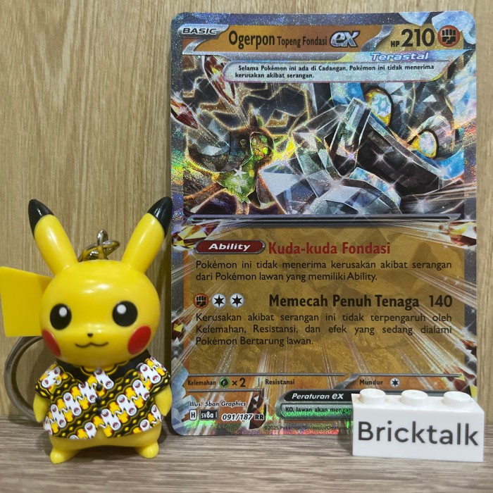 (BRI) Kartu Pokemon TCG sv8a Ogerpon Topeng Fondasi ex RR Terastal 091/187 Trading Card Game Indones