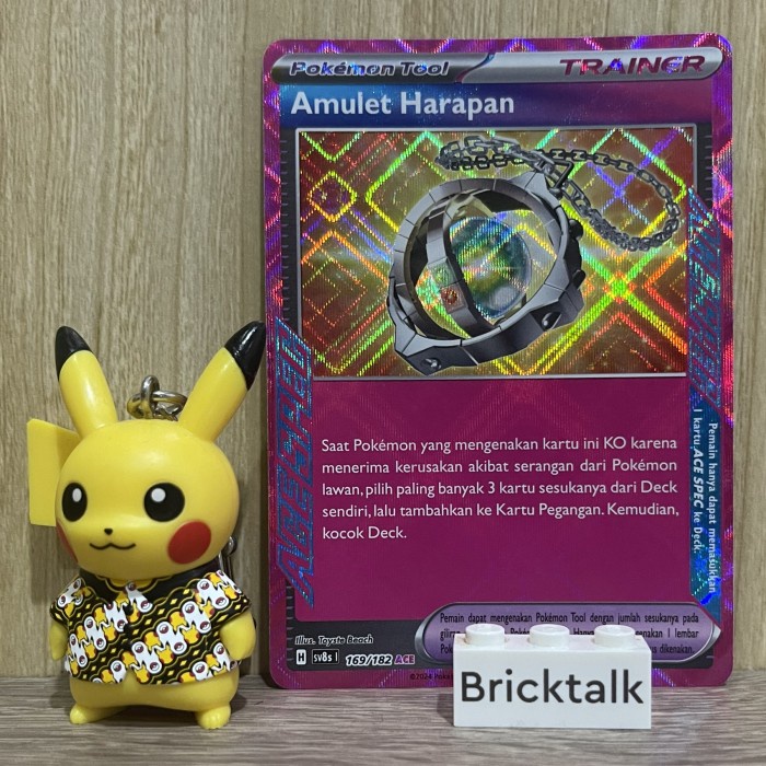 (BRI) Kartu Pokemon TCG sv8s Amulet Harapan ACE 169/182 Pokemon Tool Trainer Kilat Mengkilap, Kilat 