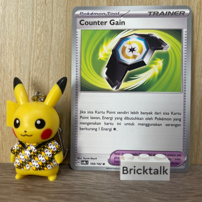 (BRI) Kartu Pokemon TCG sv8s Counter Gain 168/182 U Pokemon Tool Trainer Kilat Mengkilap, Kilat Rasi