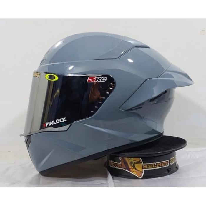 Helm Full Face Mla Ttc Hmc-Helmet Grey Glosy Kaca Silver Helm Pria Dan Wanita Dewasa Sni Motorcycle