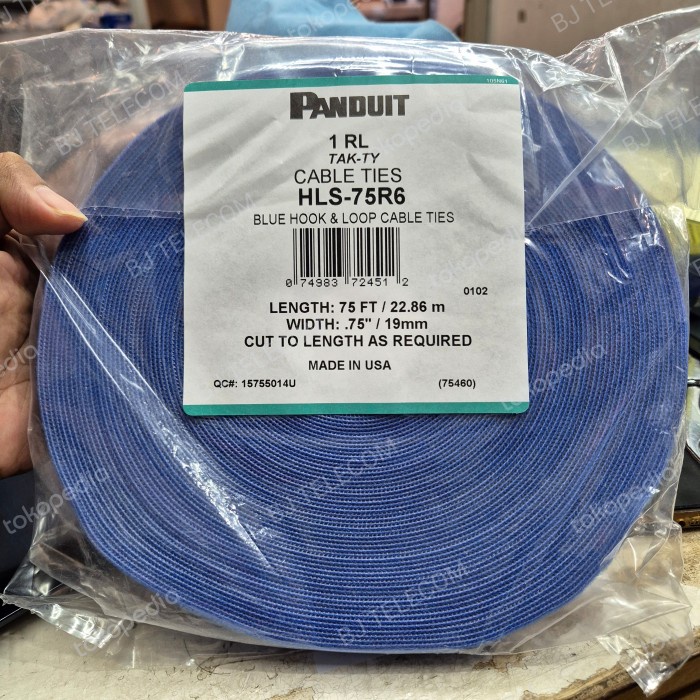 

Velcro 2cm PANDUIT, PANDUIT CABLE TIES HLS-75R6 BLUE HOOK & LOOP Kode 1478
