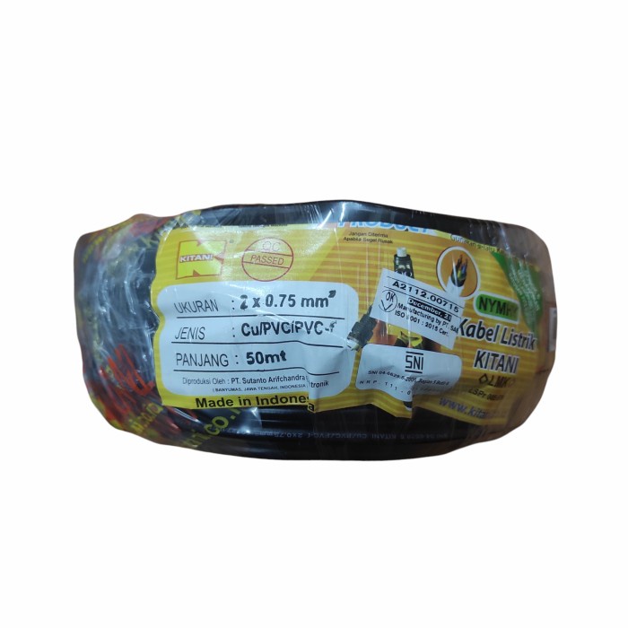 Kabel Listrik NYMHY 2 x 0.75 50 meter Kitani