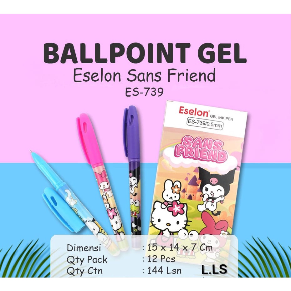 

Gel Pen SANRIO Fancy Isi 12 Pcs