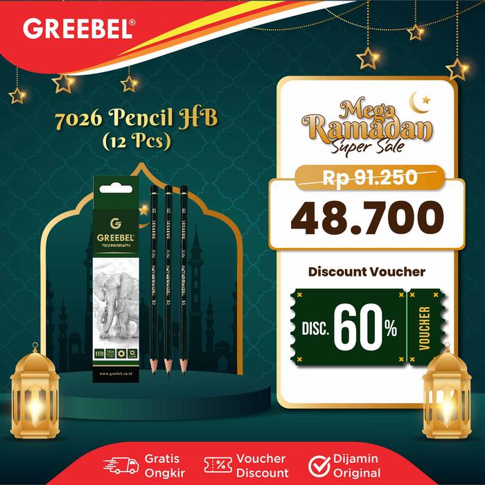 

TERBARU GREEBEL Pensil Pencil Kayu HB (7026 12PCS/SET) Hexagonal / Pensil Gambar Pensil Tulis Ujian