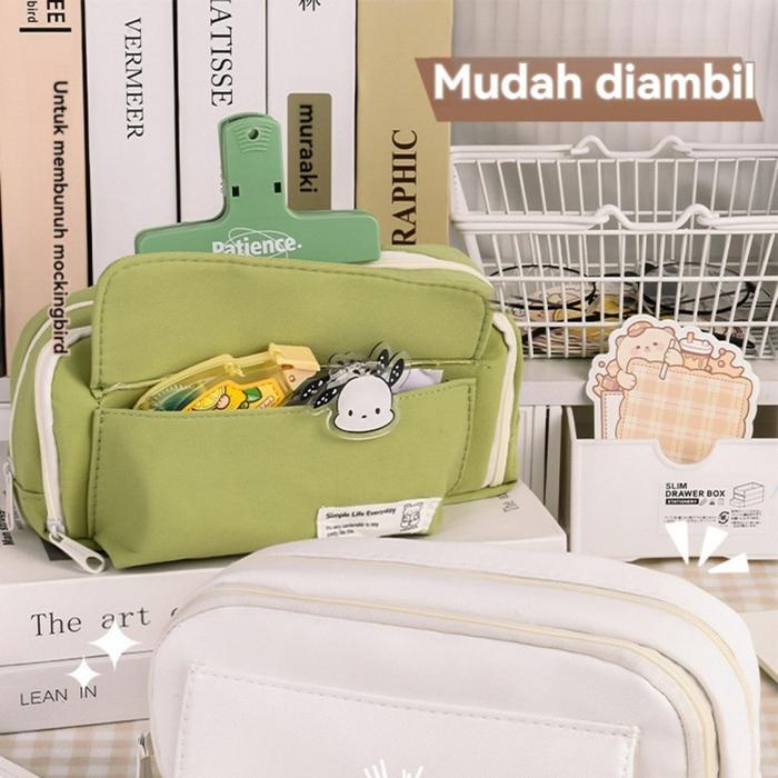 

BIG SALE Kotak Pensil Kanvas Multiwarna Kotak Pena Estetika Kapasitas Besar Korea Perlengkapan