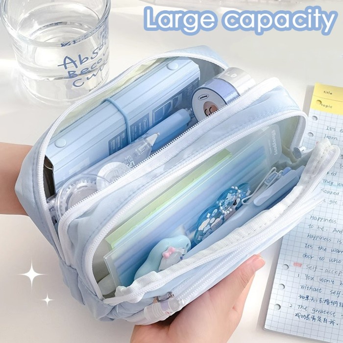 

TERBARU NEW [COD] Tempat Pensil Aesthetic New Ultra Large Capacity Pencil Case Simple Stationery Box