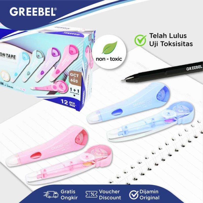 

BIG SALE GREEBEL CORRECTION TAPE GCT-603 ( 1 PCS ) / Correction tape cpt kering gk bau utk atk/anak
