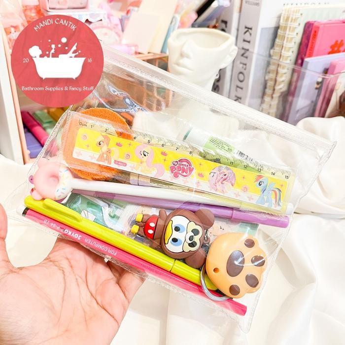 

MURAH Pouch Set alat tulis viral Bolpen Girl Sekolah Kantor Pen Penghapus Pensil Pulpen D3V!!