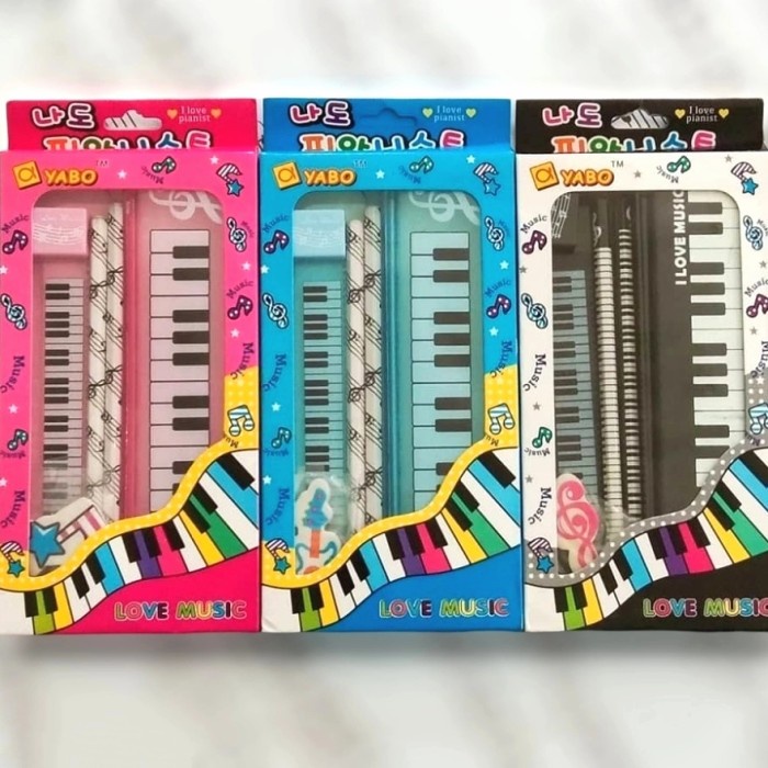 

BERMUTU pensil motif musik, pensil musik, peralatan sekolah, pensil lucu