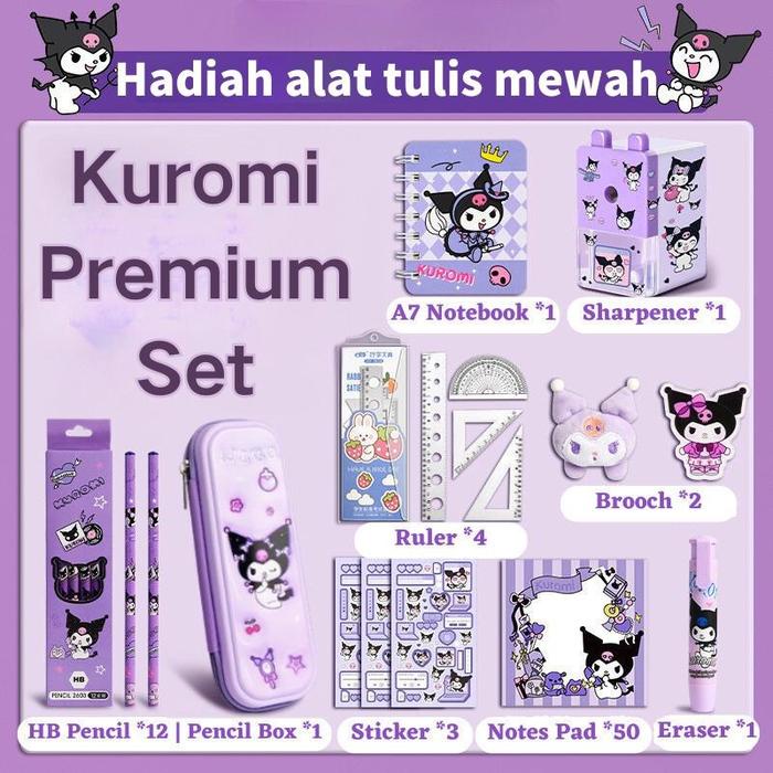 

HEMAT Local Delivery Kuromi Kotak Hadiah Mewah Alat Tulis Set /Set Stationery Untuk Hadiah Anak