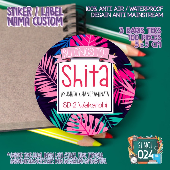 

OBRAL stiker label nama anak jilbab pensil buku tas sepatu sekolah SLNCL-024