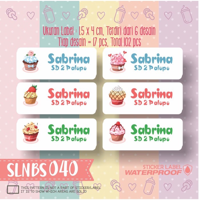 

SPECIAL stiker label nama anak pensil buku tas sepatu sekolah SLNBS-040
