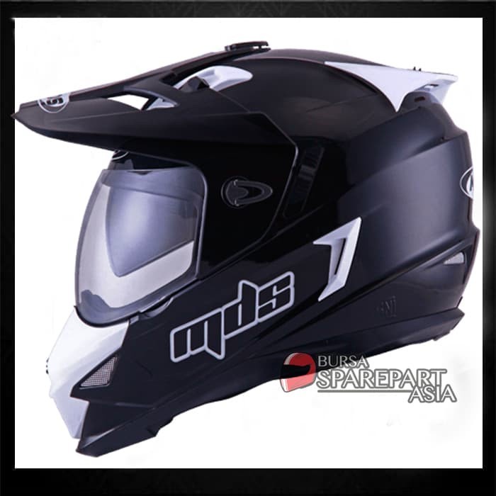 Helm Mds Super Pro Matt Black Doff Solid Full Face Cross Superpro