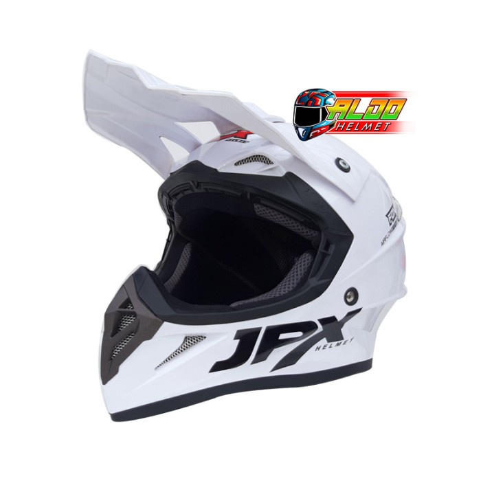 Helm Jpx Cross Solid White Trail Helmet Super Cross Jpx Fox 1