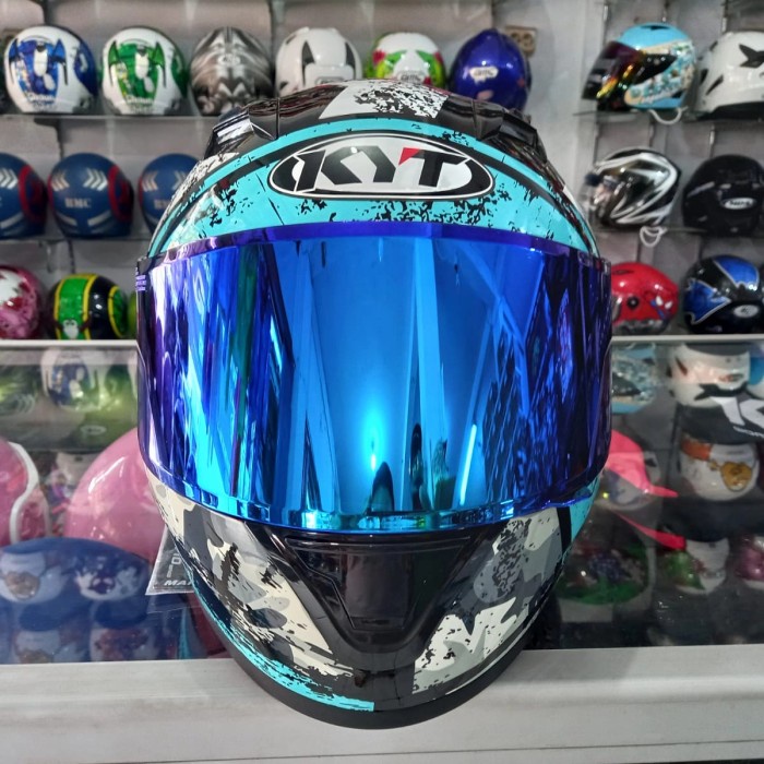 Visor - Kaca Helm R10 Rc7 K2R Iridium Blue, Red Flat Visor Kyt
