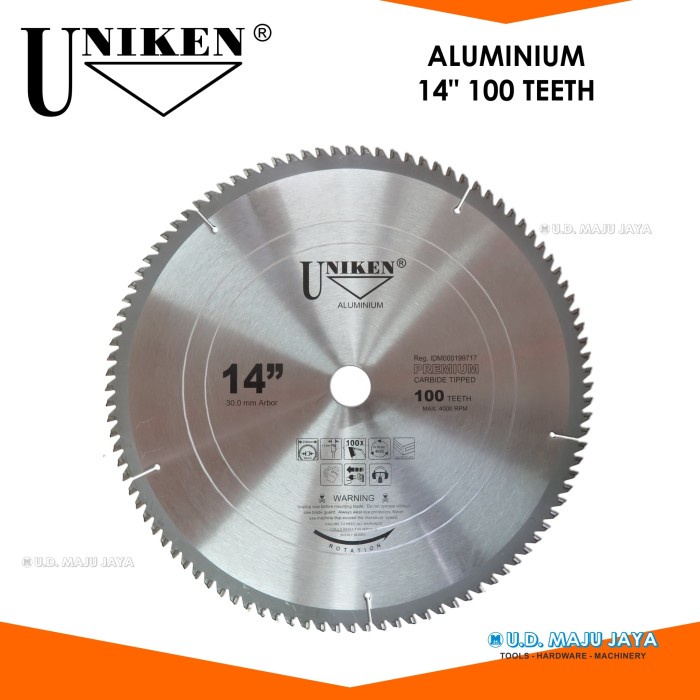 Uniken-Tct Saw Blade 14" (350Mm) 100Th /Mata Gergaji Aluminium/Circle