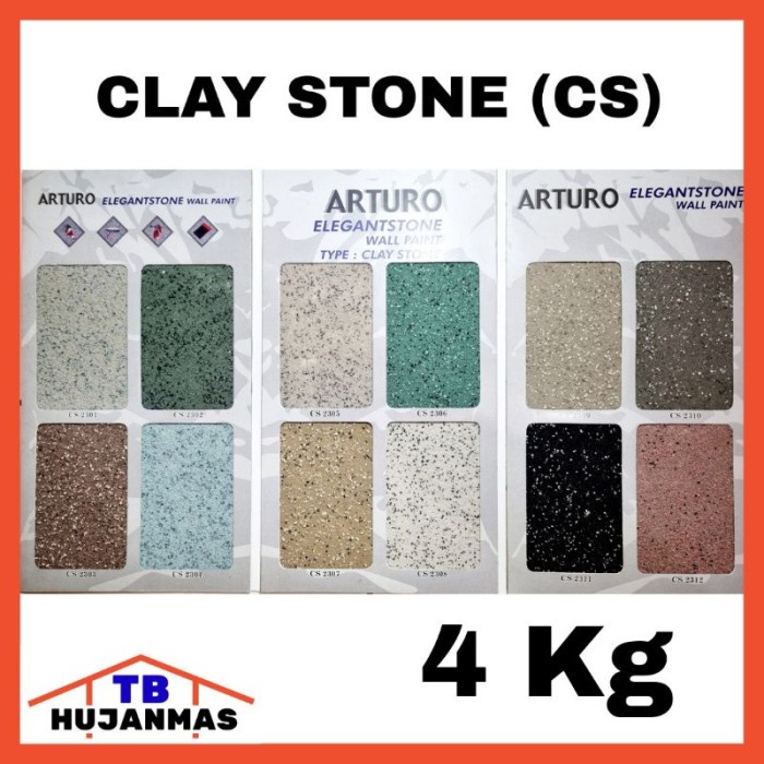 Arturo Cat Tembok Dinding Teksture Tipe Clay Stone (Cs) 4 Kg