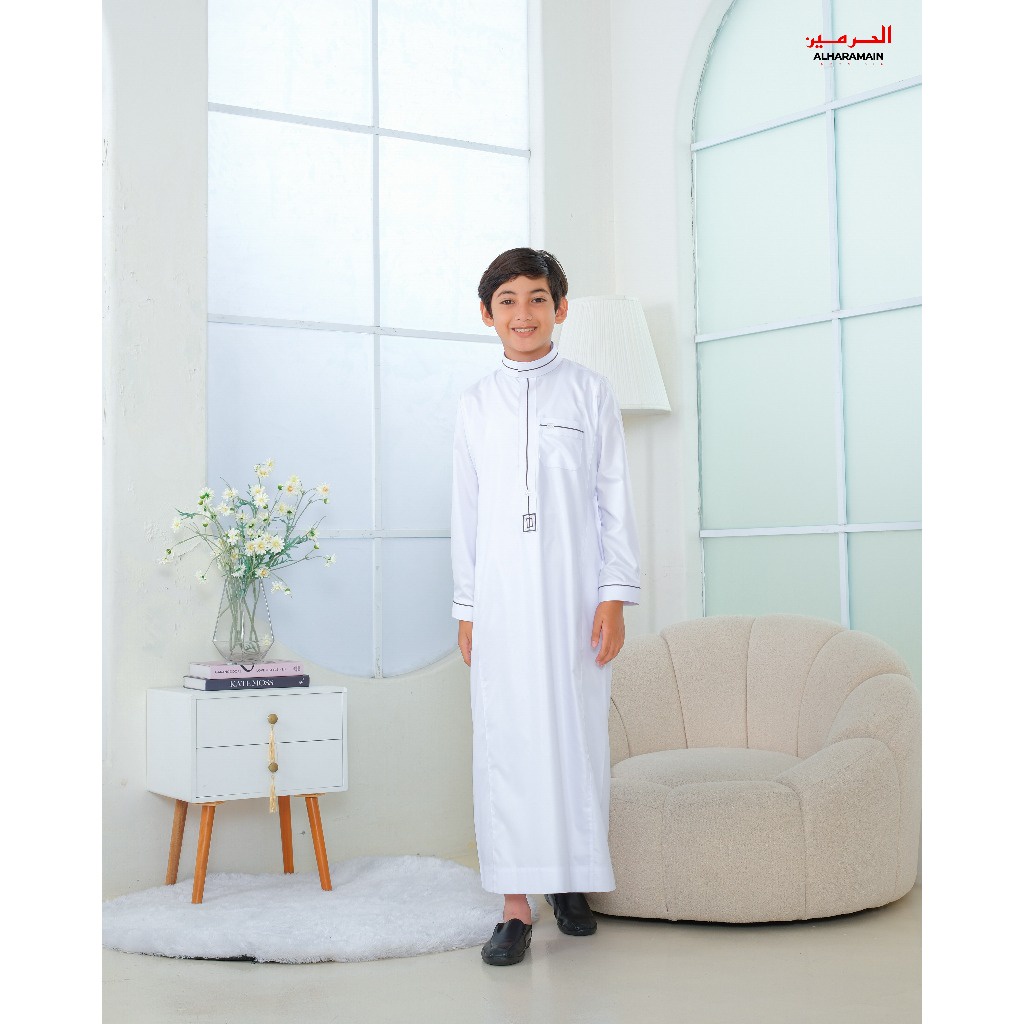 Al Haramain Jubah / Gamis Pria Remaja & Dewasa Slimfit Lgh (006) / Jubah Al Haramain Putih